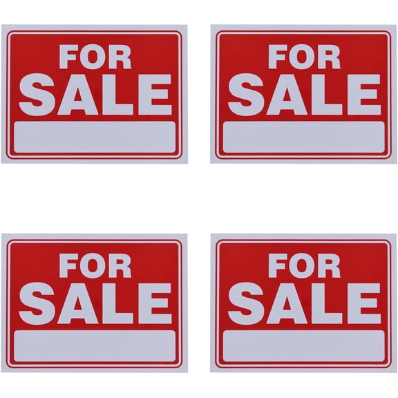 for Sale Sign 9 x 12 Inch - 4 Pack