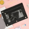 thumbnail image 6 of Stationery Bag 3-Rings Binder Pencil Pouch Double Layer Stationery Bag, 6 of 21