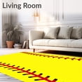 thumbnail image 2 of ODIKA 2'x3' Machine Washable Non-Slip Area Rug, Championship Trophy Game Celebration Memorabilia High Traffic Rug, Yellow, 670349, 2 of 7