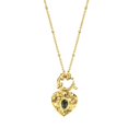 thumbnail image 1 of Sturdy Heart Pendant Necklace Stylish Retro Heart Necklace Golden Chain Jewelry Perfect for Special Occasions, 1 of 4