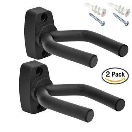 2-PACK Guitar Hanger Hook Holder Wall Mount Display, w/Hardware, Pack of 2 guitar hangers By Top Stage Ship from (Best Guitar Wall Mount)