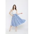 thumbnail image 4 of Women Skirts Stripes A- Line Midi Skirt for Ladies Knee Length Skirts Comfortable Casual Office Wear Online, 4 of 7
