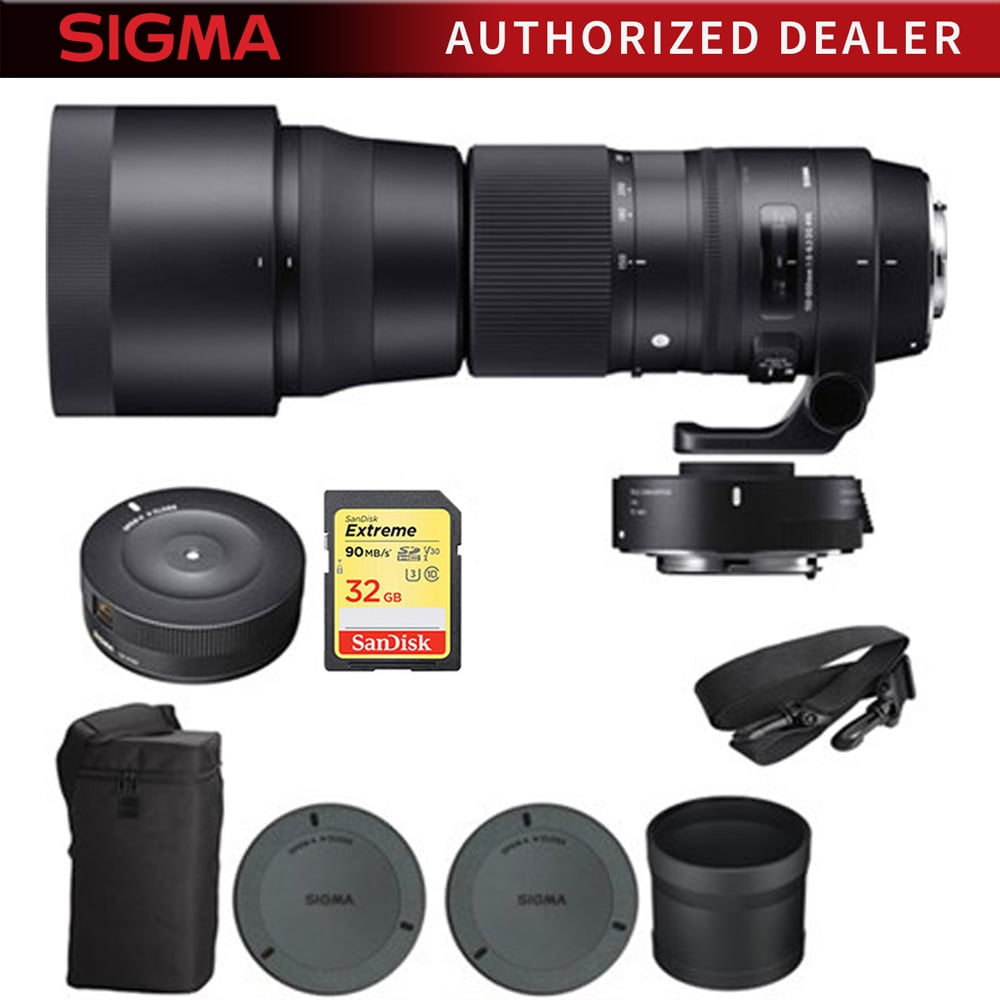 Sigma 150 600mm F5 6 3 Sports Lens And Tc 1401 1 4x Teleconverter Kit For Nikon Za955 With Sigma Usb Dock For Nikon Lens Sandisk Extreme 32gb Extreme Sd Uhs I Memory Card Walmart Com