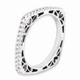 thumbnail image 3 of Sterling Silver Polished Rhodium-Plate Square Ring, 3 of 8