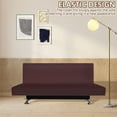 thumbnail image 2 of Dznils Stretch Futon Cover, Spandex Armless Sofa Bed Slipcover, Washable Furniture Protector, Coffee, 2 of 10