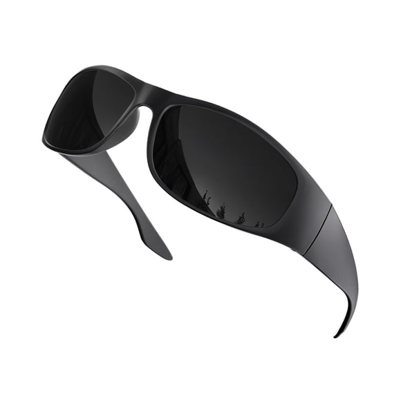 Lentes de sol grinderPUNCH Super oscuros polarizados estilo motociclista negro