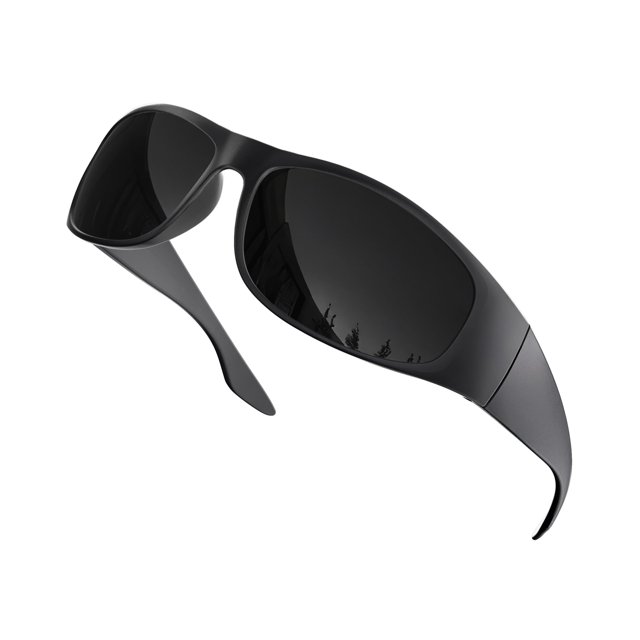 Lentes de sol grinderPUNCH Super oscuros polarizados estilo motociclista negro