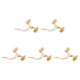 thumbnail image 1 of Unique Bargains 20Sets Ribbon Crimp Clamp Ends with Lobster Claw Clasps & Chain 13mm Light Golden, 1 of 7