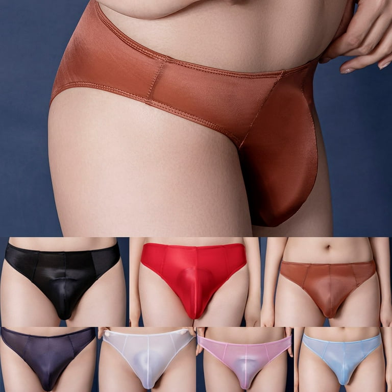Lady Oiled Shiny Panties Briefs High Waist Underwear Lingerie Sexy