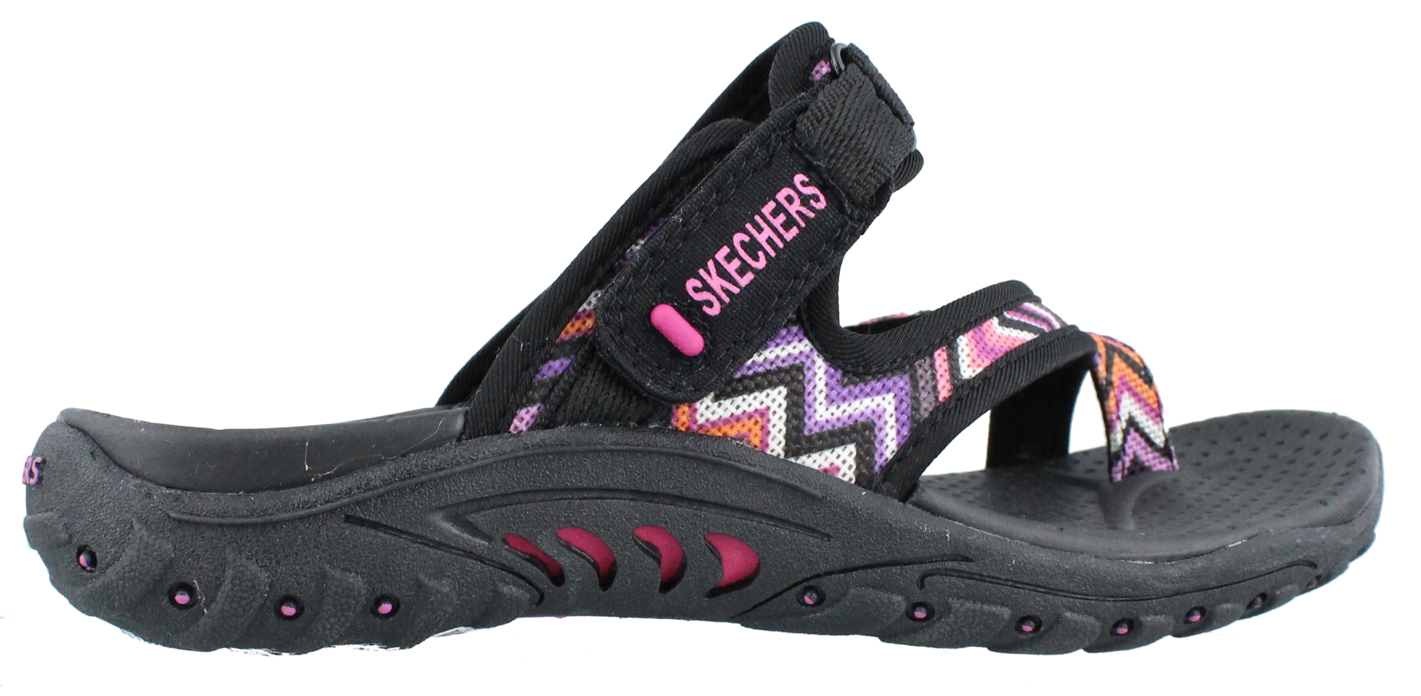Sorprendido Golpe fuerte Carnicero Skechers Women's Reggae Zig Swag Flip Flop,Black/Multi,8 M US - Walmart.com
