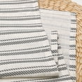 thumbnail image 4 of Hiasan 52 x 18 Inch Kitchen Valance, Linen Striped Valance for Kitchen Bedroom, Rod Pocket French Cottage Farmhouse Light Filtering Window Valance Curtain, Vertical Striped Blue, 1 Panel, 4 of 9