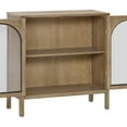 thumbnail image 5 of Nathan James Adjustable Shelf Modern Sideboard, MDF Rubberwood Glass Light Brown, 5 of 6