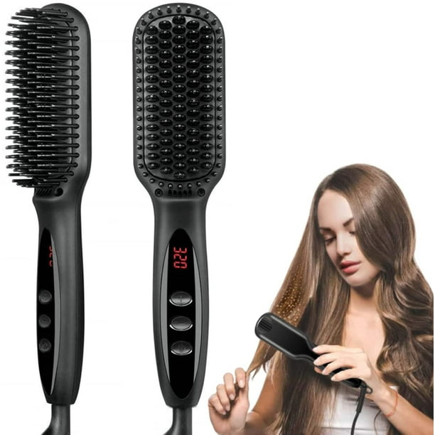 Hair Straightener Brush, Straightening Brush With 12 Heat Levels Fast  Heating Tech, Anti-Scald With Universal Dual Voltage, Professional Salon At  Home/School/Office - Black 