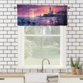 thumbnail image 3 of Coastal Lighthouse Valance Rod Pocket Window Curtain for Kitchen Sunrise Blue Ocean Nautical Sea Wave Seacape Window Valance for Bedroom Bathroom Living Room Dining Room 54 by 18 in, 1 Panel, 3 of 6