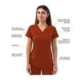 thumbnail image 3 of Adar Pro Movement Booster Scrub Set For Women - Sweetheart V-Neck Scrub Top & Yoga Jogger Scrub Pants, 3 of 7