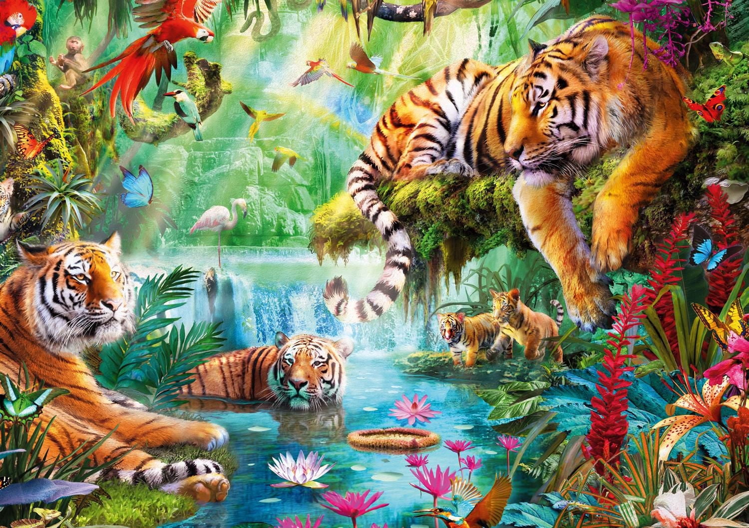 Buffalo Games Le puzzle Large Pieces Tiger Lagoon en 300 pièces
