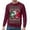 C-Brick Red574, variant on Mens Christmas Sweatshirt Funny Donkey Printed Pullover Long Sleeve Crewneck Xmas Festive Party Top Comfort Jumper Tops
