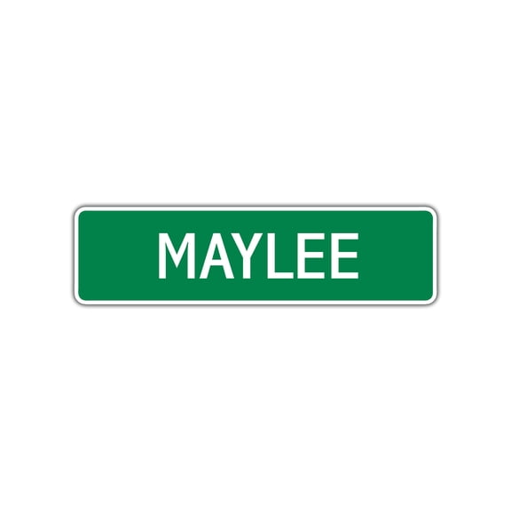 Maylee Girls Name Letter Printed Label Novelty Childrens Bedroom Indoor Outdoor Wall Plaque Decoration Aluminum Metal Sign 4"x18"