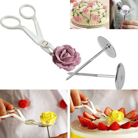 3Pcs Piping Flower Scissors+Nail Icing Bake Cake Decorating Cupcake Pastry (Best Cupcake Decorating Tools)