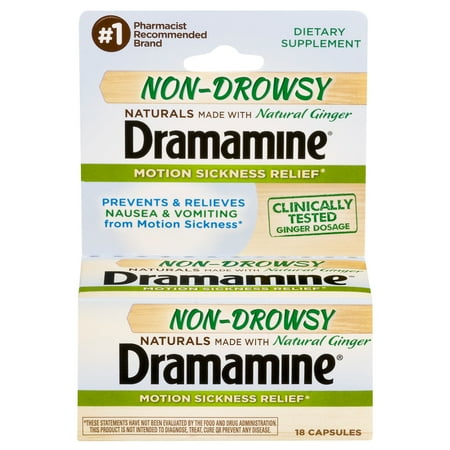 Motion Sickness Homeopathy - Dramamine Non-Drowsy Naturals Motion Sickness Relief, 18 Count