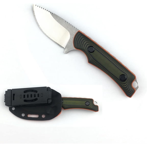 ABCISI 6.3 Inches Fixed Blade Knife with Kydex Sheath, 8Cr13Mov Blade, Compact Full Tang Hunter's Fixed Blade Knife, Full Tang G10 Handle, EDC Camping Hunting Knife for Camping,Survival and Adventure