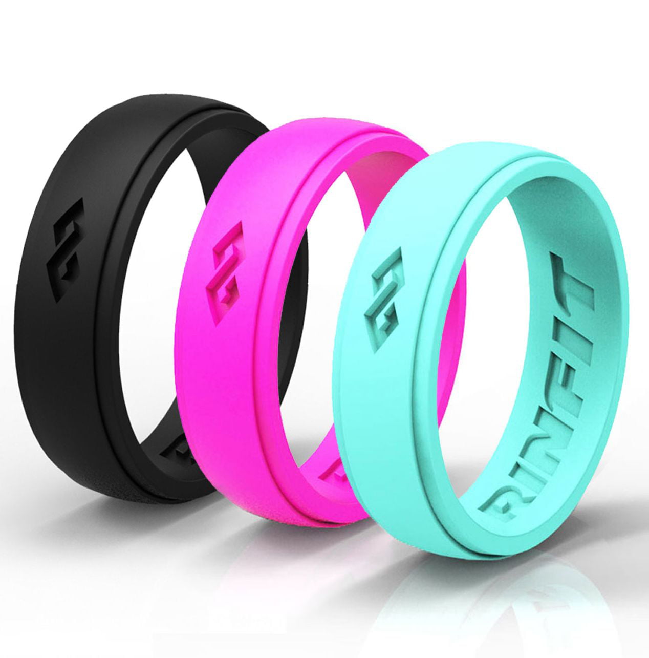 Women's Silicone Ring Wedding Band 3 Silicone Rings Pack Silicone