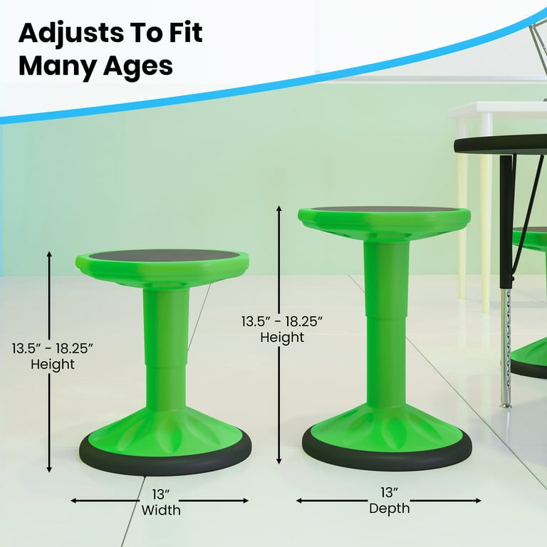 AlphaBetter® Adjustable-Height Student Stool with Thermoplastic