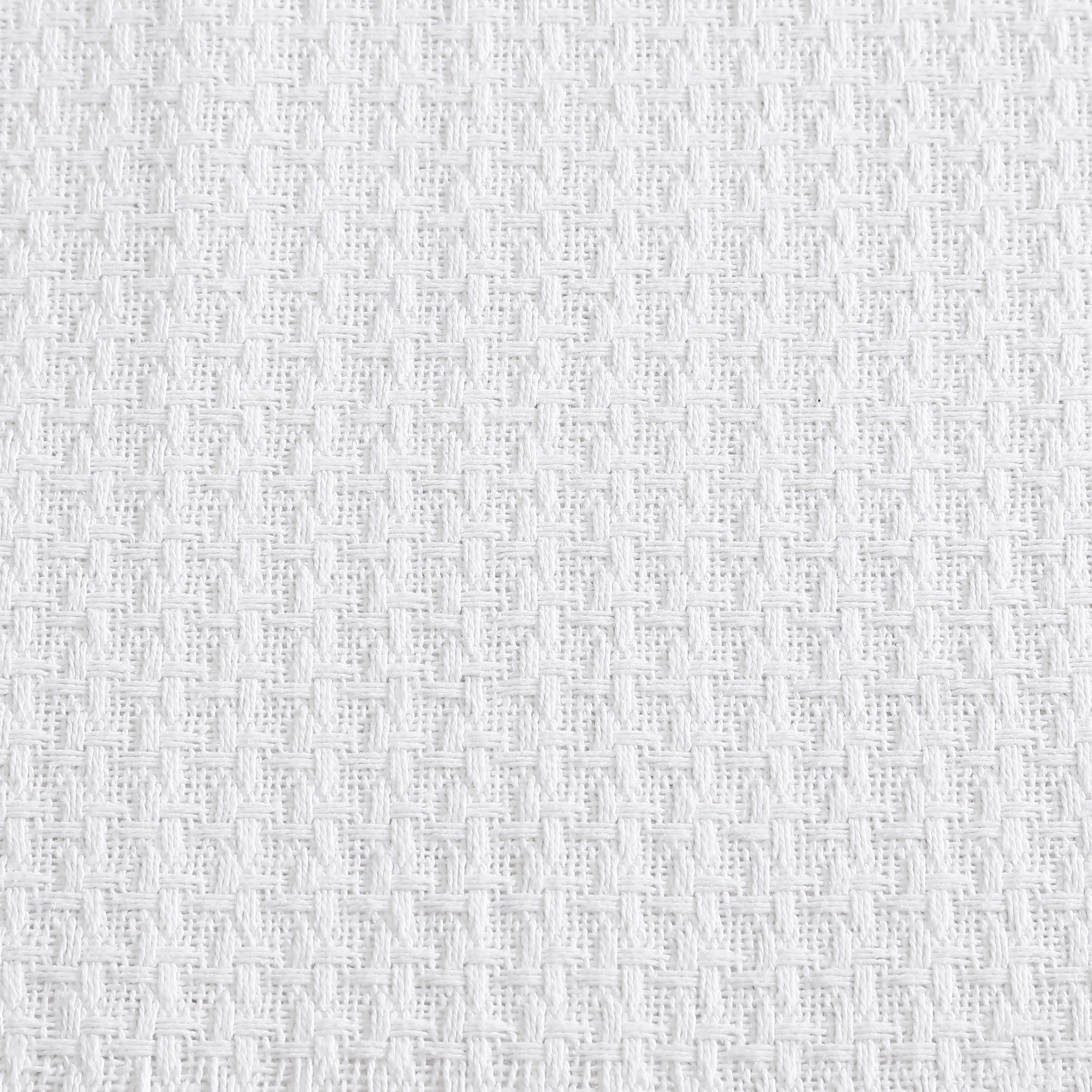 Beatrice Home Fashions, Grand Hotel Woven Cotton Blanket, Twin, White