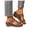 Brown, variant on Women's Wedge Sandals Open Toe Slip On Wide Width Slides Breathable Non Slip Summer Walking Wedges Slippers Orange Size 8.5
