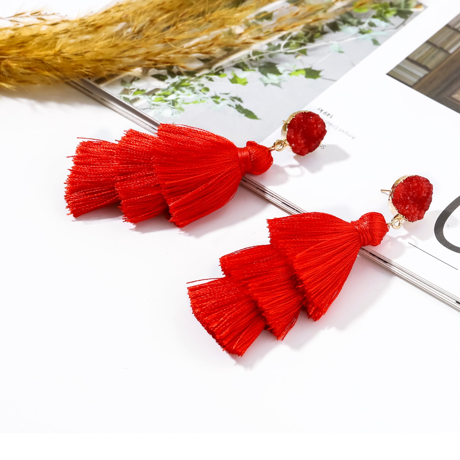 Red Tassels Earrings – Gordita Pero Cute