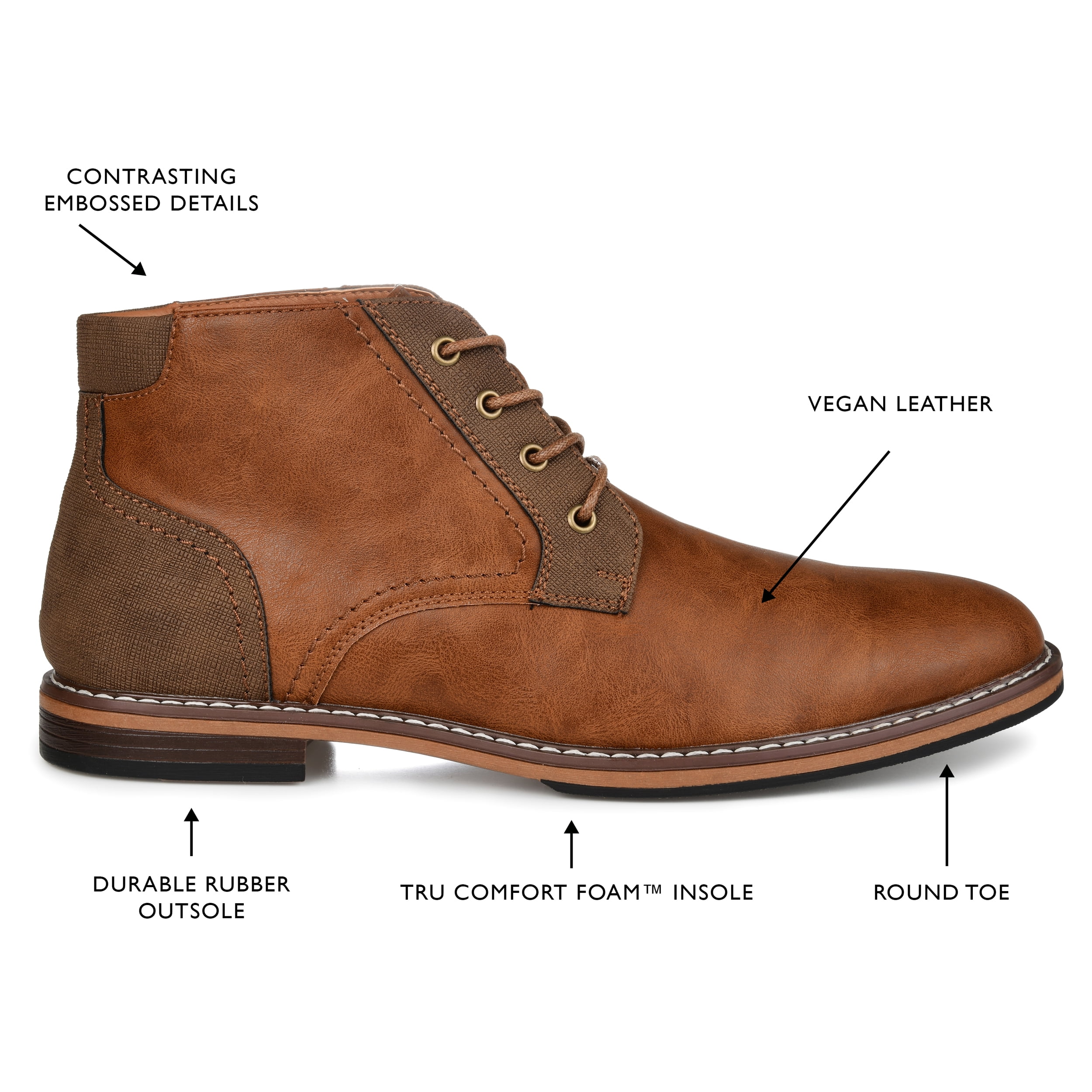 Vance Co. Mens Franco Tru Comfort Foam Lace-up Round Toe Chukka Boot