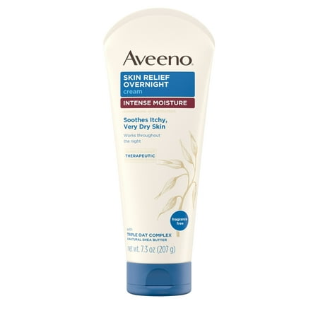 Aveeno Skin Relief Overnight Intense 24-Hour Moisture Cream, 7.3 (Best Cream For Thin Skin)