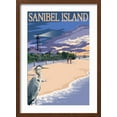 thumbnail image 2 of Art.com Sanibel Island, Florida - Lighthouse Art Print by Lantern Press, Brown Frame Wall Art, 17" x 23", 2 of 5