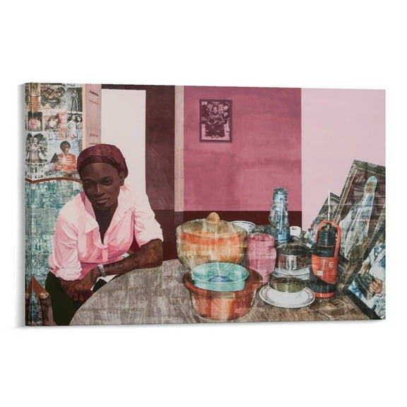Njideka Akunyili Crosby Artwork Print Photo Art Painting Canvas Poster Home Decorative Bedroom Modern Decor Posters Gifts 16x24inch(40x60cm)