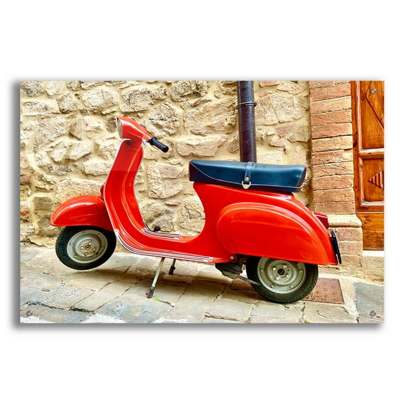 Epic Art 'Vespa Rossa' by IMB, Acrylic Glass Wall Art, 36"x24"