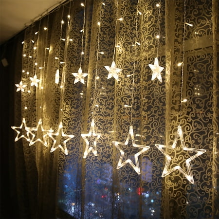 Led Star Curtain String Lights 12 Stars 138 Leds Window Diy