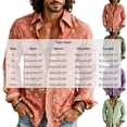 thumbnail image 3 of Men's Boho Floral Print Long Sleeve Shirt 70s Vintage Button Up Shirt Relaxed Fit Holiday Party Wear Shirt, 3 of 5