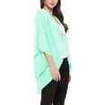 thumbnail image 2 of Women's  Loose Fit 3/4 Sleeves Kimono Style Cover Up Solid Cardigan S-3XL, 2 of 4