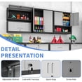 thumbnail image 2 of IKIMI 30" H Garage Wall Storage Cabinet, Metal Lockable Wall Mount Cabinet with Adjustable Shelf, or Garage, Workshop & Utility Room, Black/Gray, 2 of 8