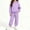 Purple, variant on FSYBOA Girls Outfit Set Size 6, Casual Zipper 2 Piece Fleece-lined Hoodies and Sweatpants Light Blue