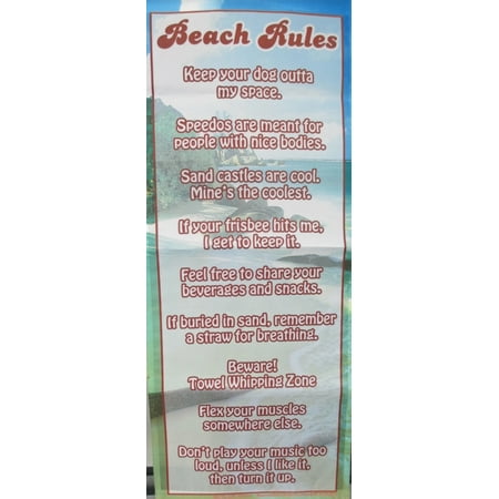 Beach Rules Summer Garden Flag Decorative Yard Banner 12 X 30