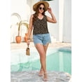 thumbnail image 2 of SHOWMALL Women's Plus Size Summer Tank Top, Soft Stretchy V Neck Pleated Tunic for Travel and Lounge, Classic Leopard Brown 1X Sleeveless Side Slit Casual Layering Sun Shirt, 2 of 8