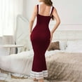 thumbnail image 4 of Tnhcen Women's Long Nightgown Strappy Sleepwear Milk Silk Loungewear S-XL 95% Polyester 5% Spandex Sexy Bodycon Slip Dress Comfortable Home Wear Wine, 4 of 4