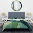 thumbnail image 3 of Designart "Tidal Blues and Greens II" Abstract Bedding Covert Set - Abstract Green Modern Bed Set With 2 Shams, 3 of 5