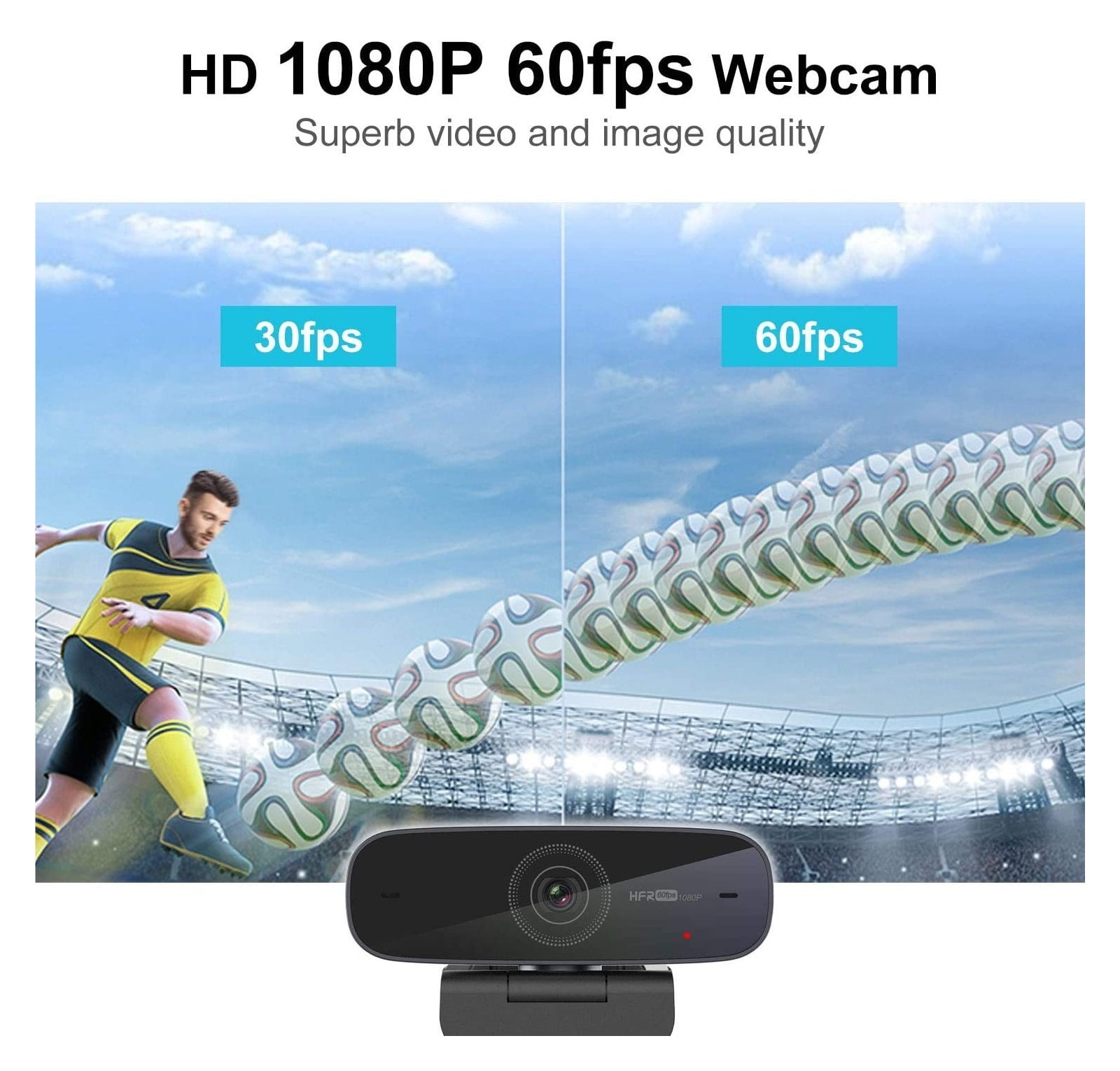 1080p 60Fps Auto Focus Webcam Full HD USB Camera Stream With Microphones For Conferencing, Live Streaming, Recording ,Full Clarity