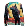 thumbnail image 7 of Sweatshirt For Womens Crewneck Colorful Lone Wolf Hoodies Teen Girls Cute, 7 of 7