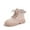 Pink, variant on Glisme Girls Boots For Autumn Winter Stylish Kids Children'S Leather Work Boots Casual Ankle Booties For Trend Black Booties Size 4-4.5 Years