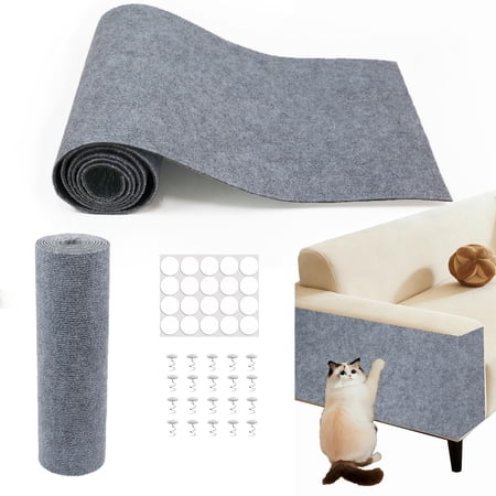 78.8 x15.8 Cat Scratch Furniture Protector Black Trimmable Self-Adhesive Cat Scratching Mat DIY Cat Scratching Pad Protection for Couch Bed Cat Carpet and Cat Scratching Post