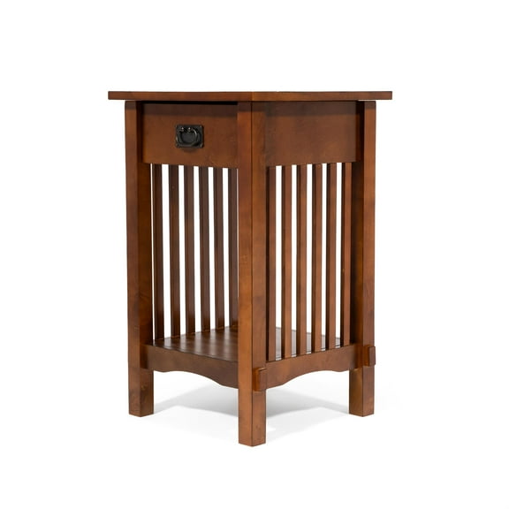 Furniture of America Davis Cottage Wood 1-Drawer End Table in Antique Oak