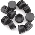 thumbnail image 1 of 25mm Black Plastic Plugs, Black Round Tube Covers, Inner End Caps For Chairs Desks Tables Foot Furniture Pipe, 20 Pcs, 1 of 5